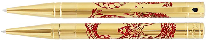 Dupont, S.T. Ballpoint pen, D-Initial series Golden (Dragon)
