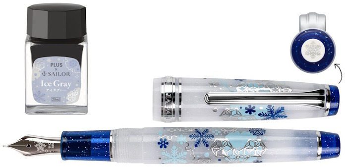 Sailor Fountain pen set, Professional Gear Slim - Plus x Sailor First Snow Limited Edition series (14kt nib)
