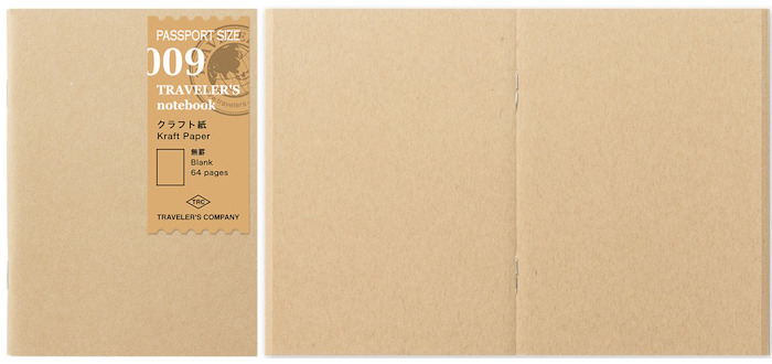 Traveler's Company Notebook refill, Notebook Passport Size Refill series Light brown (Plain, 89mm x 124mm)
