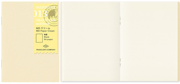 Recharge de carnet Traveler's Company, série Notebook Passport Size Refill Crème (Uni, 89mm x 124mm)