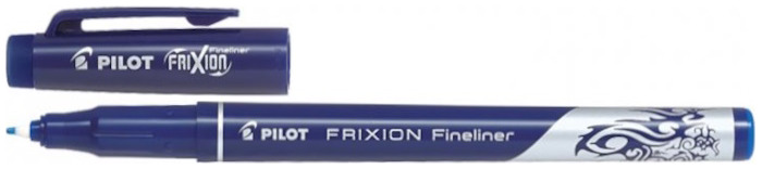 Crayon feutre Pilot, série Frixion Fineliner Encre bleue 