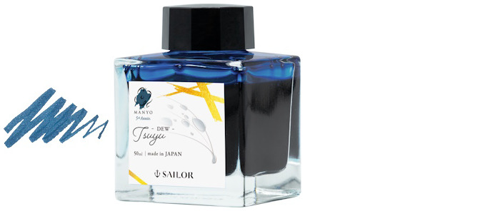 Bouteille d'encre Sailor, série Manyo 5e anniversaire Encre Dew-Tsuyu - 50ml 