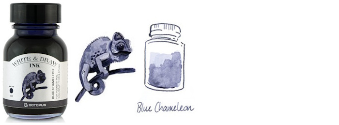 Bouteille d'encre Octopus Fluids, série Write & Draw Ink Encre bleue (Chameleon) - 50ml