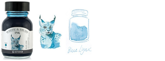 Bouteille d'encre Octopus Fluids, série Write & Draw Ink Encre bleue (Lynx) - 50ml