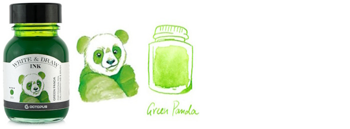 Bouteille d'encre Octopus Fluids, série Write & Draw Ink Encre verte (Panda) - 50ml
