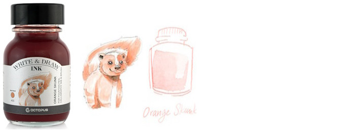 Octopus Fluids Ink bottle, Write & Draw Ink series Orange ink (Skunk) - 50ml