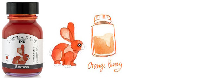 Bouteille d'encre Octopus Fluids, série Write & Draw Ink Encre orange (Bunny) - 50ml