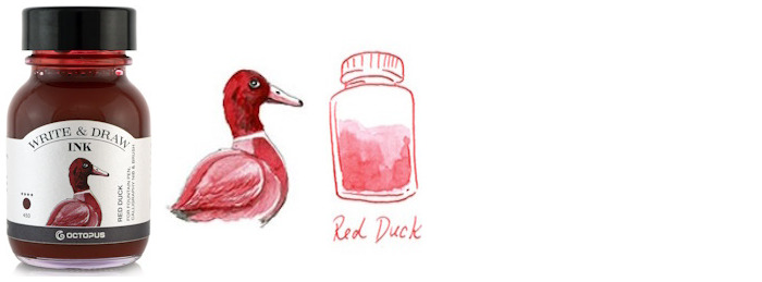 Bouteille d'encre Octopus Fluids, série Write & Draw Ink Encre rouge (Duck) - 50ml