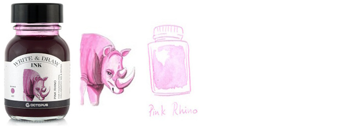 Bouteille d'encre Octopus Fluids, série Write & Draw Ink Encre rose (Rhino) - 50ml