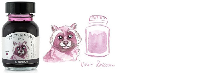 Bouteille d'encre Octopus Fluids, série Write & Draw Ink Encre violette (Raccoon) - 50ml
