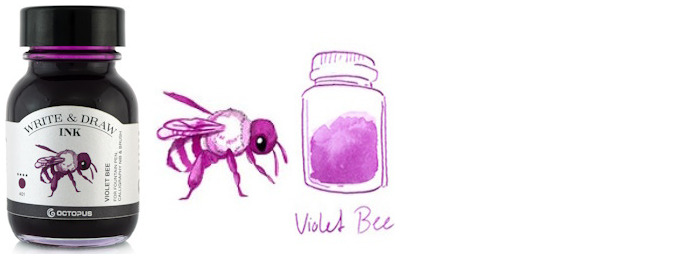 Bouteille d'encre Octopus Fluids, série Write & Draw Ink Encre violette (Bee) - 50ml