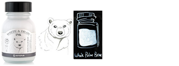 Octopus Fluids Ink bottle, Write & Draw Ink series White ink* (Polar bear) - 50ml