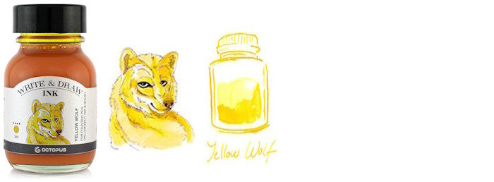 Octopus Fluids Ink bottle, Write & Draw Ink series Yellow ink (Wolf) - 50ml