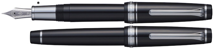 Sailor Fountain pen, Pro Gear Ginza Silver LE series Black CT (Standard-21kt nib-Glossy grip)