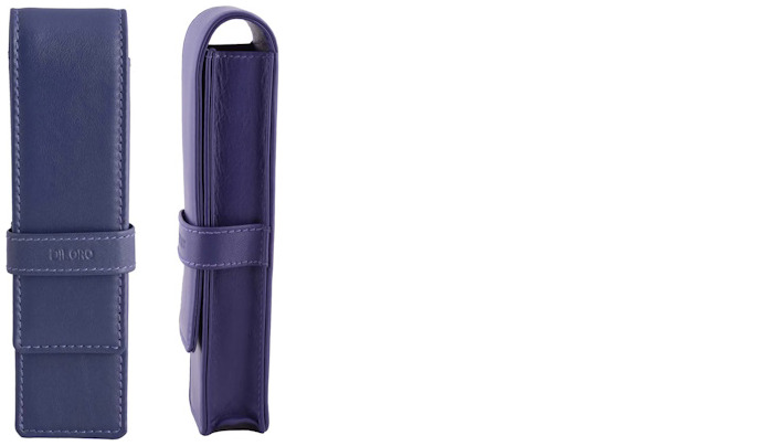 DiLoro Pen pouch, Leather Pen Holder (Double) series Violet