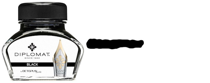 Bouteille d'encre Diplomat, série Recharge & encre Encre noire (30ml - par Octopus Fluids)