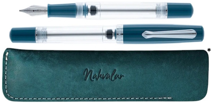 Nahvalur Fountain pen, Original Plus series Aquamarine (with Galen Leather sleeve*)