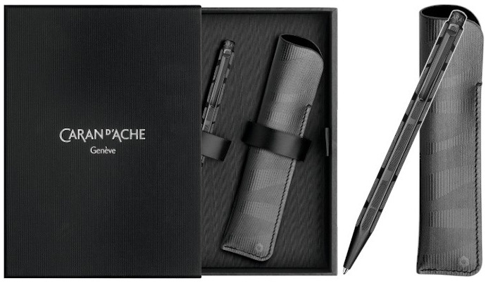 Caran d'Ache Ballpoint pen & pouch set, Ecridor Black Lines series