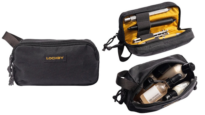 Lochby pouch, Mini Venture series Charcoal - Gold (Bumblebee)