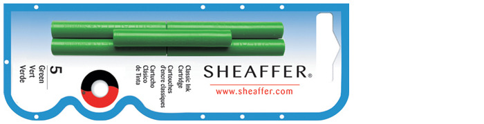 Cartouche d'encre Sheaffer, série Recharge & encre Encre verte